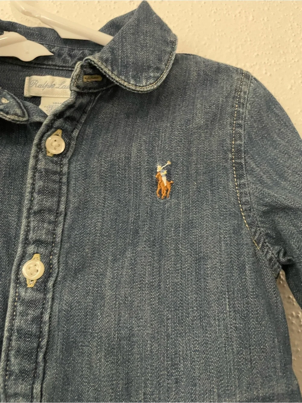 Ralph Lauren Dark Denim Shirt Dress with Pony Logo